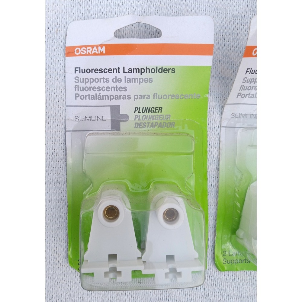 (Lot of 4)‎ 2 Single-Pin Fluorescent Lamp Holders Stationary Osram - 8 Total